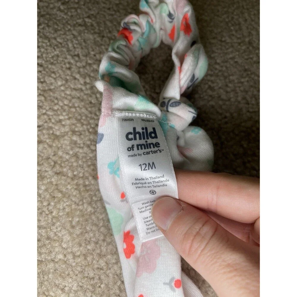 Gymboree Blue Satin Bow & Child of Mine Floral Headband Set